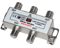 ДЕЛИТЕЛЬ ТВ x 4 + 5шт.F BOX 5-1000 МГц Silver (05-6103)