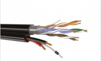 UTP 4PR 24AWG CAT5e+ 2x0,75 +TR-FG8  OUTDOOR  Витая пара для внешней прокладки с жилами питания сечением 0,75 мм + трос
