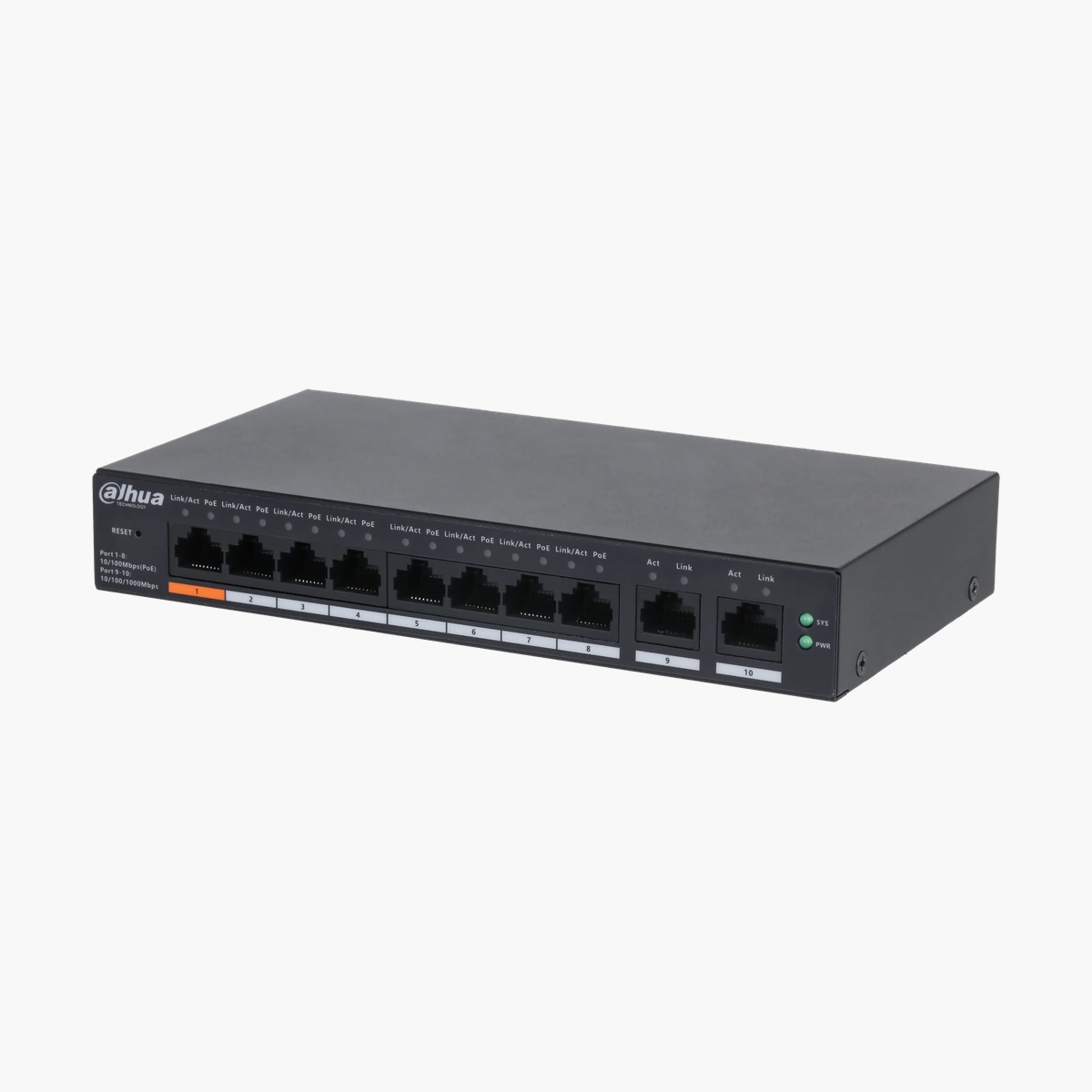 CS4010-8ET-60 — 8-портовый настольный 100-мегабитный коммутатор с облачным управлением и PoE